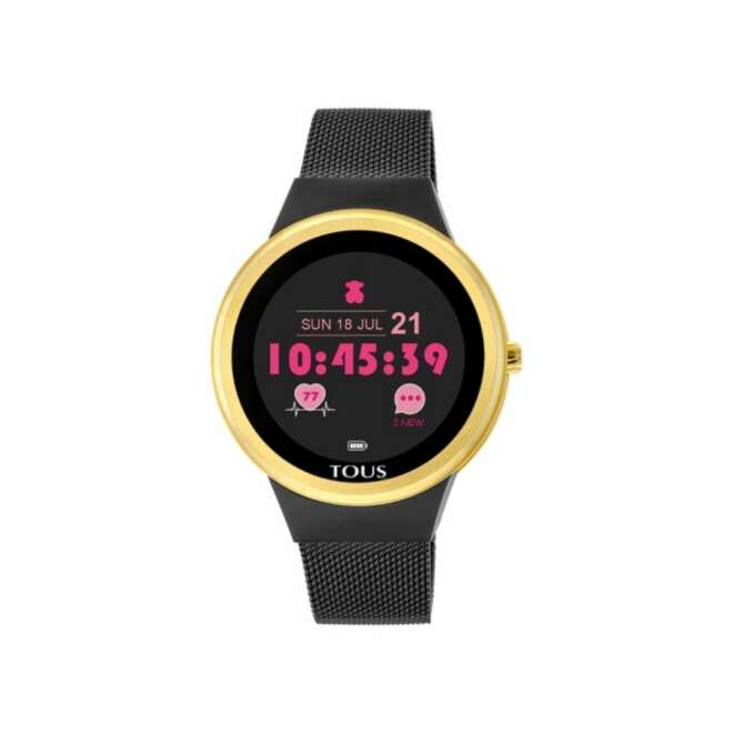Tous Reloj Rond Connect de acero IP dorado con correa mesh
