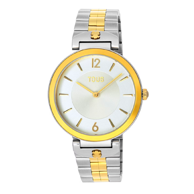 TOUS - Reloj analógico con brazalete de acero y acero IPG dorado S-Band