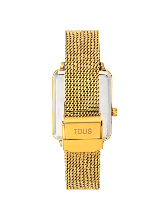 TOUS - Reloj analógico y digital con brazalete de acero IPG dorado MARS - Imagen 3