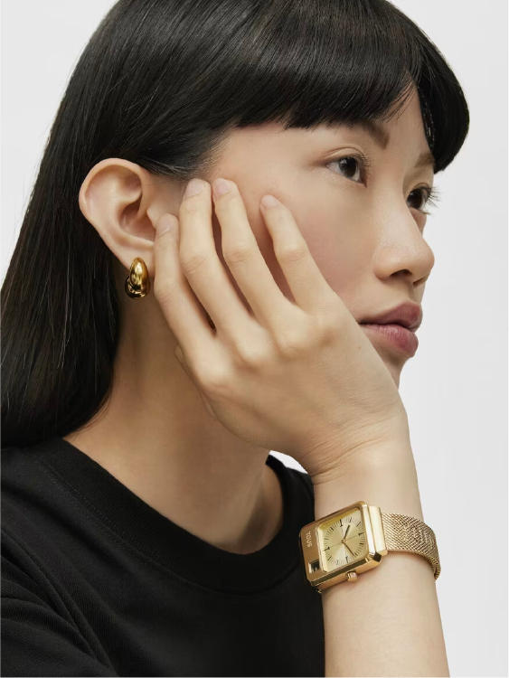 TOUS - Reloj analógico y digital con brazalete de acero IPG dorado MARS - Imagen 5
