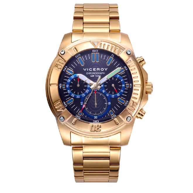 Viceroy - Reloj de hombre Heat cronógrafo de acero en Ip dorado