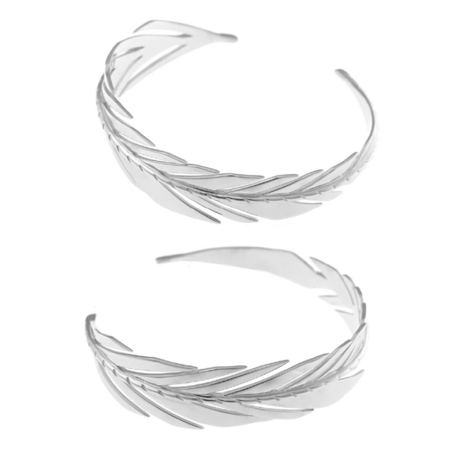 Salvatore Plata - Pulsera de plata Hoja de areca