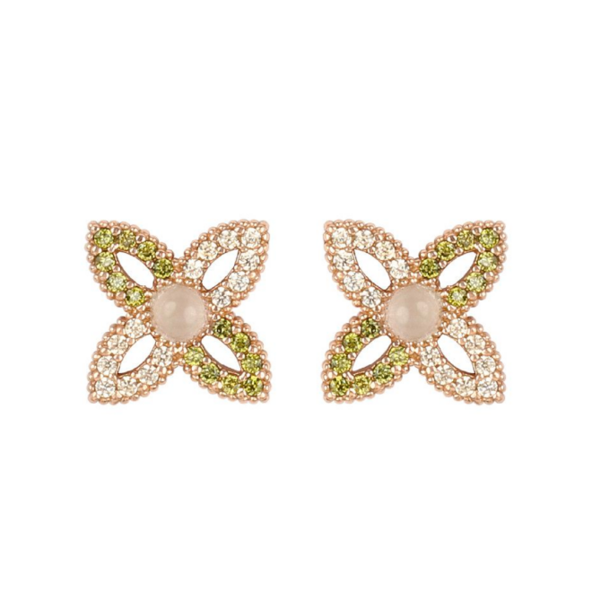 Sunfield - Pendientes Chloe Cuarzo Rosa Rosé