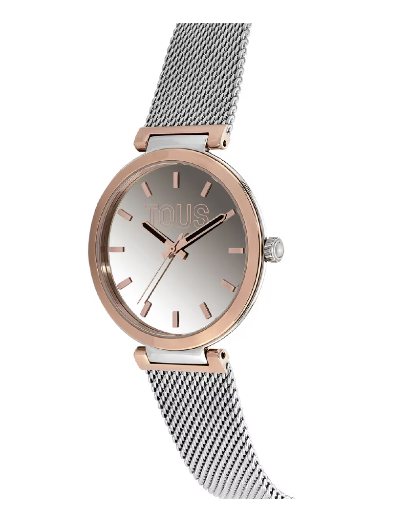 TOUS - Reloj analógico con brazalete de acero y caja de aluminio en color IPRG rosado TOUS S-Mesh Mirror - Imagen 2