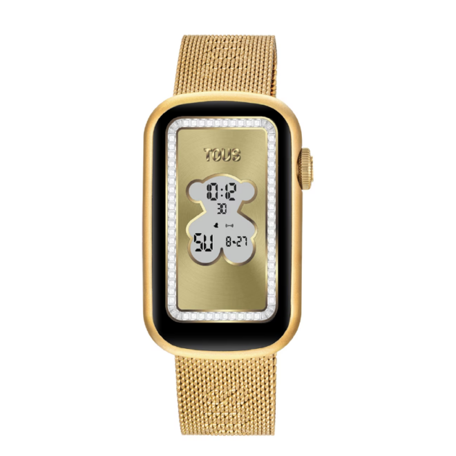 TOUS - Reloj smartwatch con brazalete acero IPG dorado y caja de aluminio en color IPG dorado TOUS T-Band Mesh