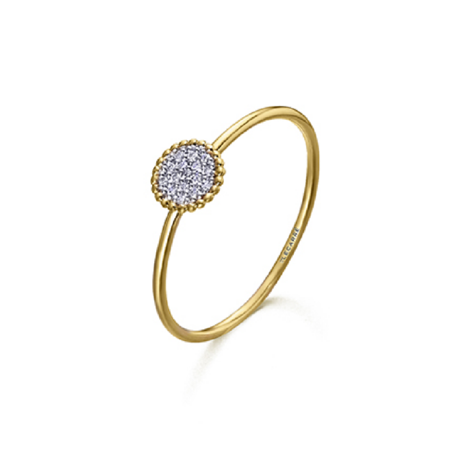Anillo Perle Redondo de Oro y Diamantes