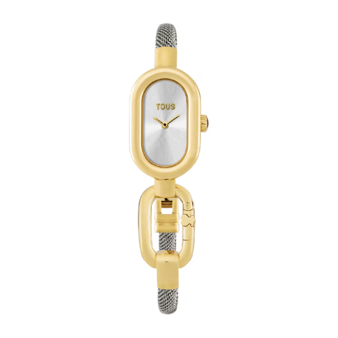 TOUS - Reloj analógico con brazalete de acero y caja de acero IPG dorado TOUS Hold Oval