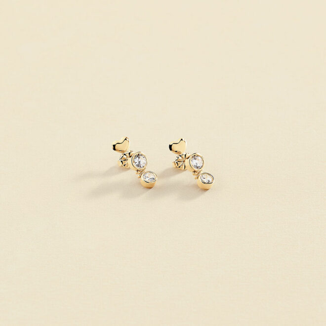 Agatha Paris – Pendientes largos N-13 – Cristal / Dorado