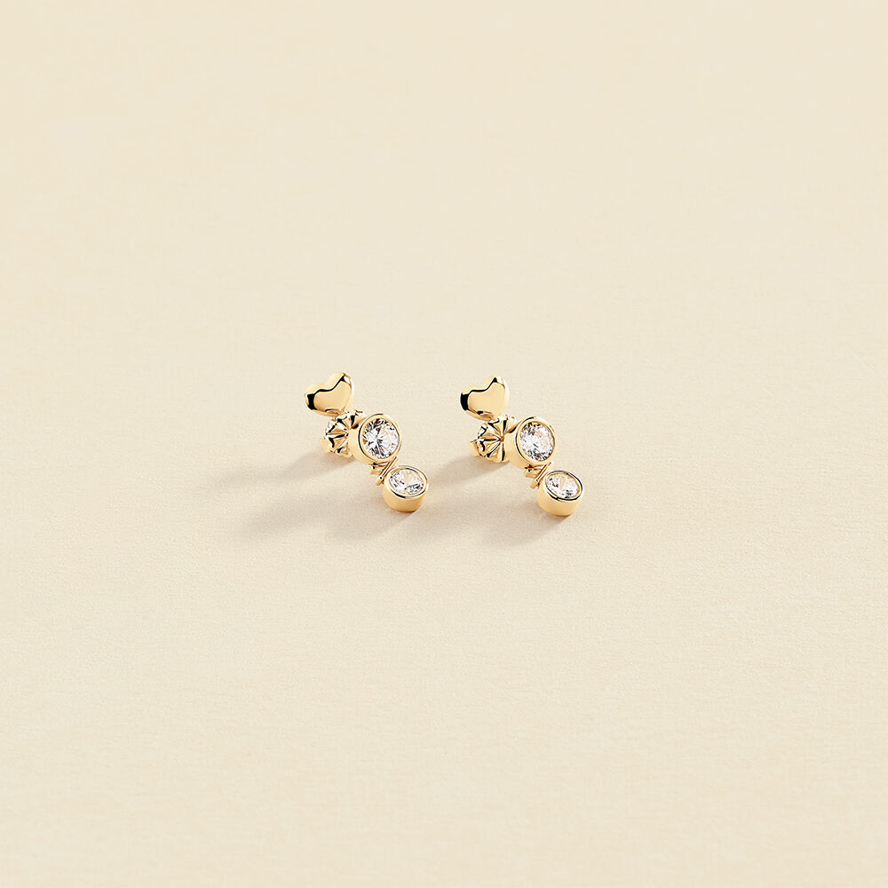 Agatha Paris – Pendientes largos N-13 – Cristal / Dorado