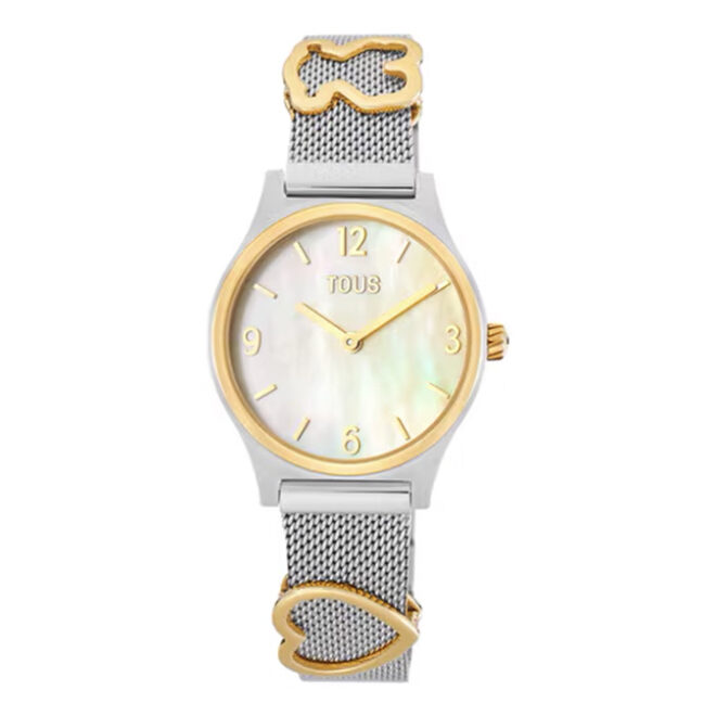 TOUS Epic Icon Reloj analógico de acero dorado IPG con brazalete de acero