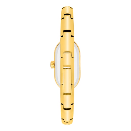 TOUS Color Reloj analógico de acero dorado IPG con ónix
