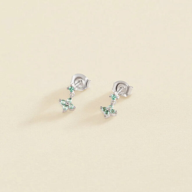 Pendientes cortos Agatha Paris BELOVED multicolor en plata de ley con circonitas 02321308-255-TU