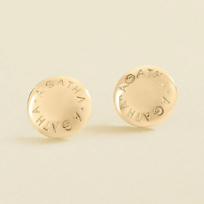 Pendientes largos Agatha Paris Palais Royal en latón bañado en oro 02370353-157-TU
