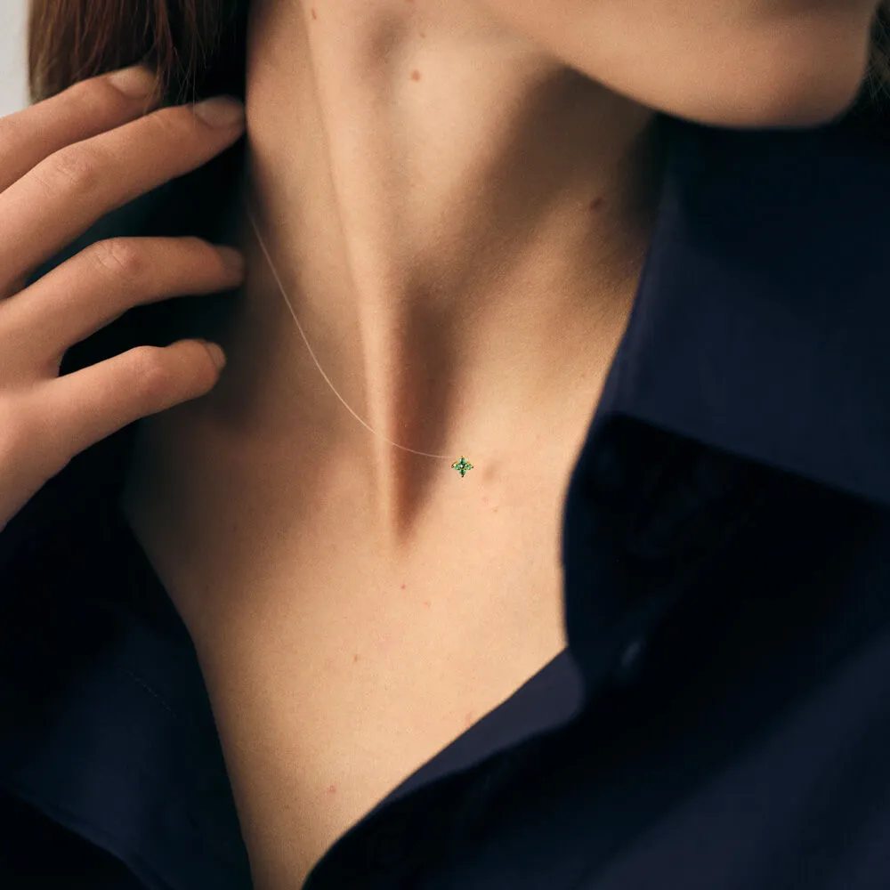 Collar corto Agatha Paris Beloved con piedra verde y baño de oro 02690221-658-TU