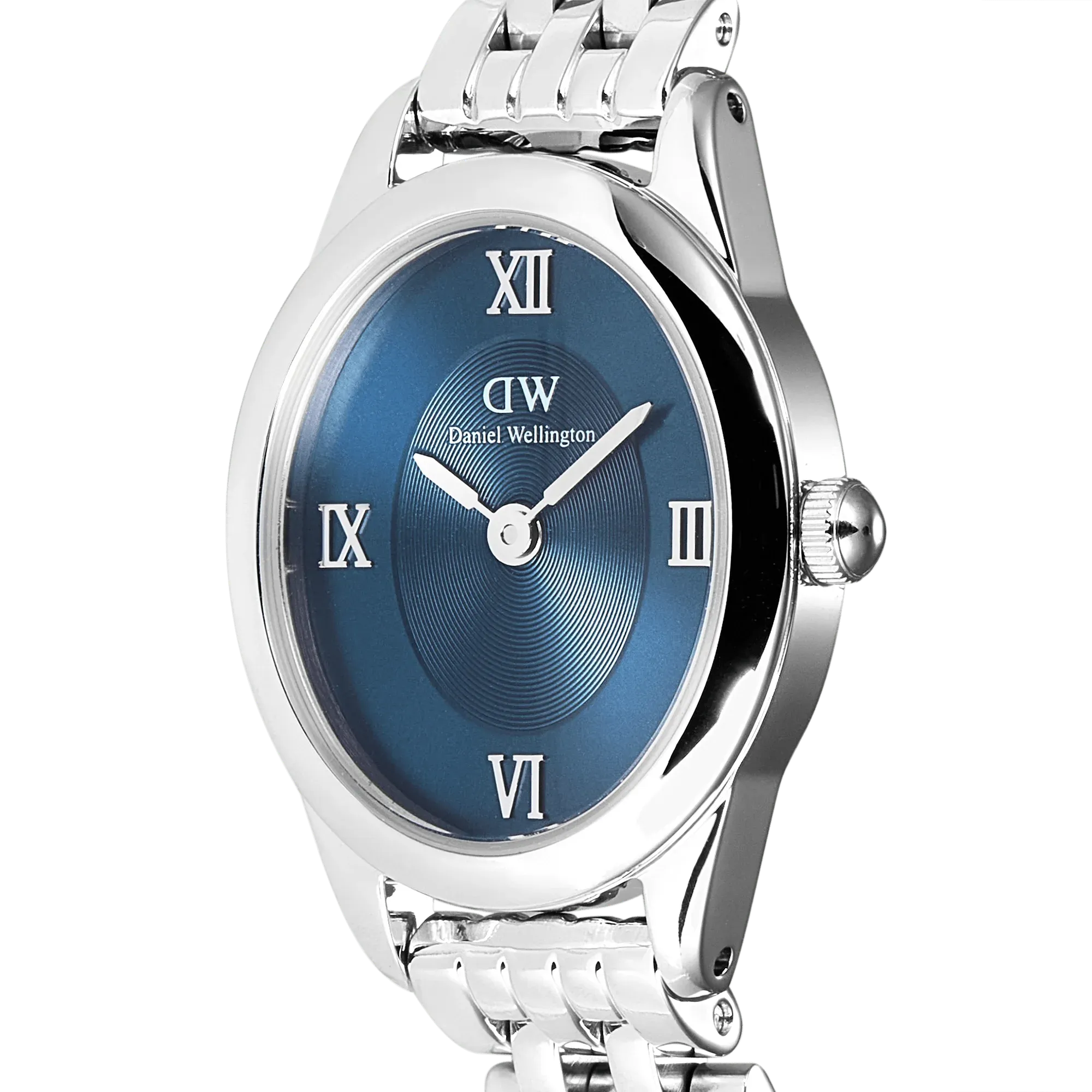 Reloj Daniel Wellington Ophelia Mini Arctic Silver de acero plateado y esfera azul DW00100807