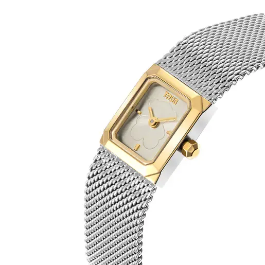Reloj TOUS Mini Mesh analógico bicolor acero y dorado 3000142100
