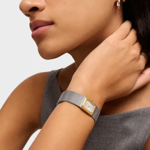 Reloj TOUS Mini Mesh analógico bicolor acero y dorado 3000142100