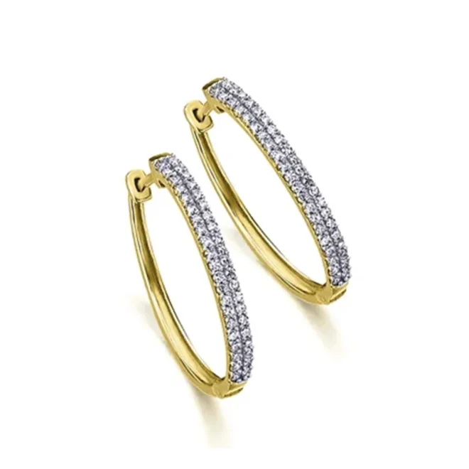 Aros Le Carré Daily Diamonds oro 18K con pavé de diamantes GB100OA00