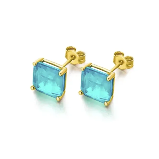 Pendientes Le Carré Blue Love oro 18K con topacios GB172OA00