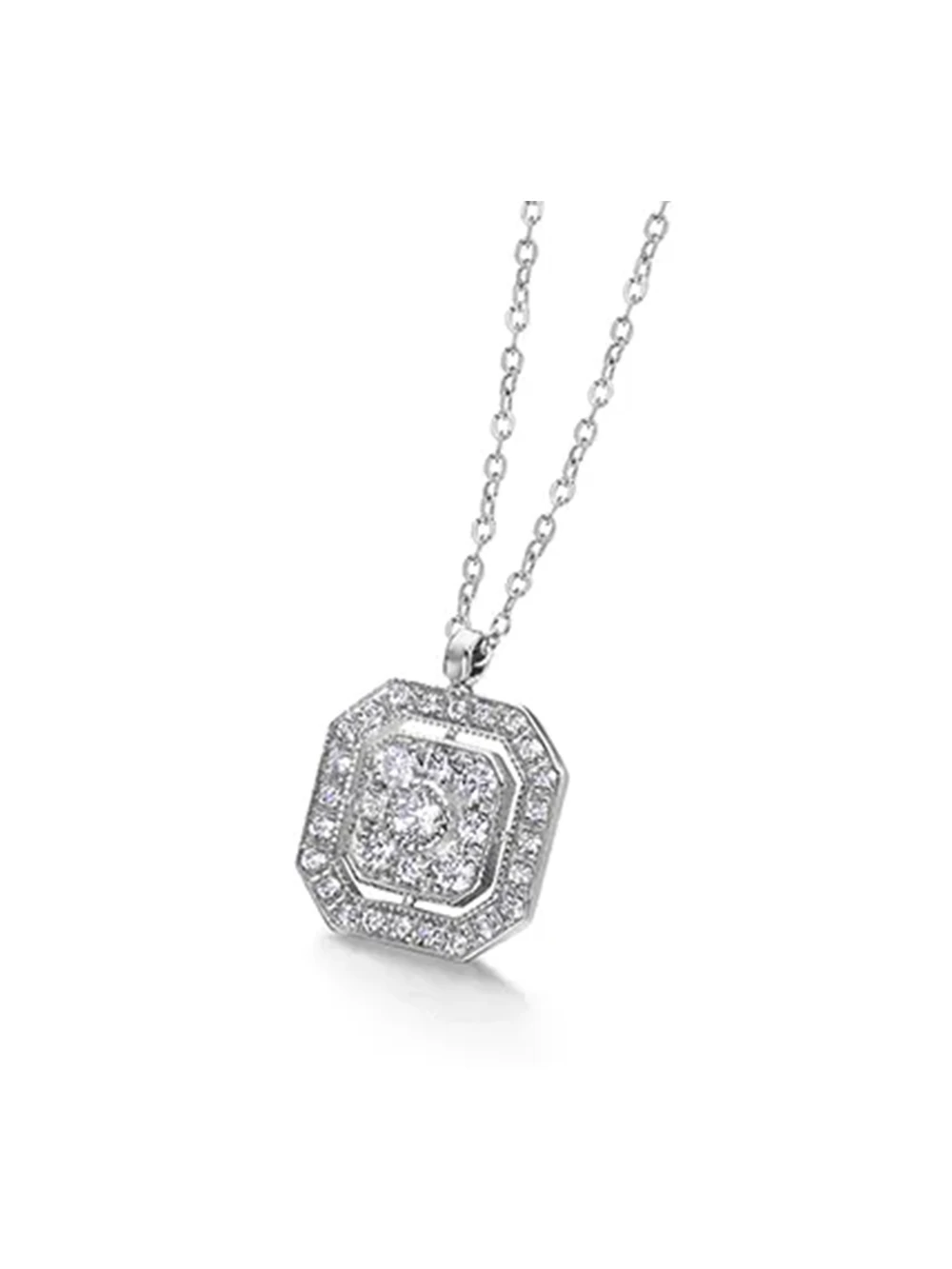 Colgante Le Carré oro blanco 18K con diamantes modelo OCTO GD145OB00