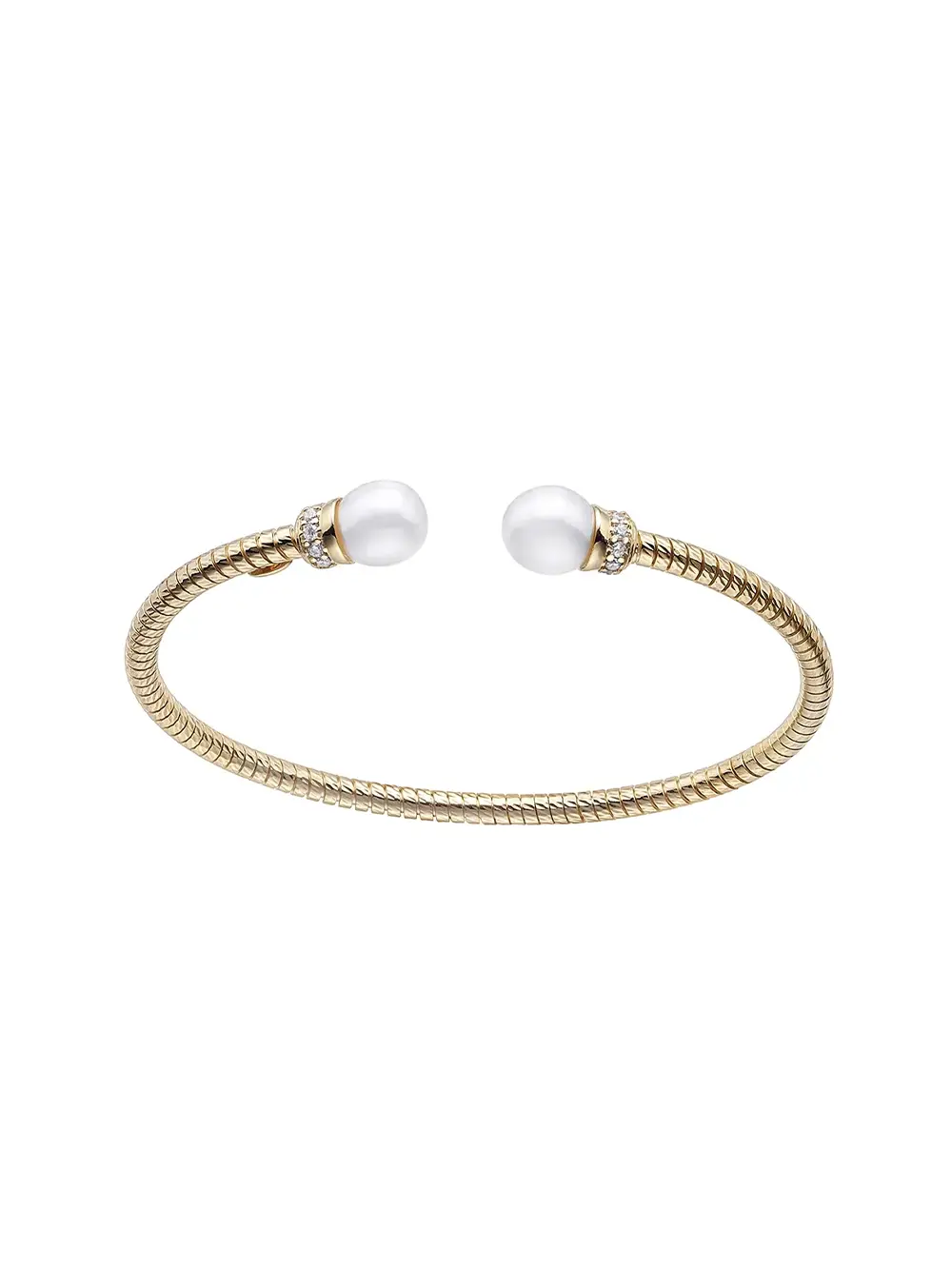 Brazalete Durán Exquse TuboGas de plata dorada con perla y circonitas 00512139