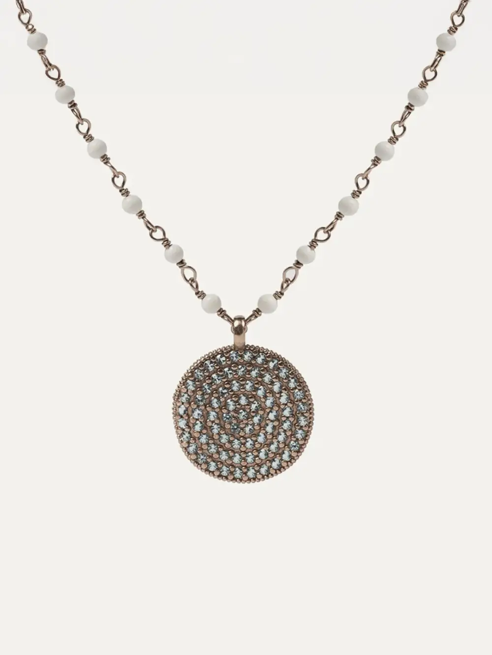 Colgante Sunfield Áine de plata bañada en oro rosa con circonitas verde mint CL065020/2/55