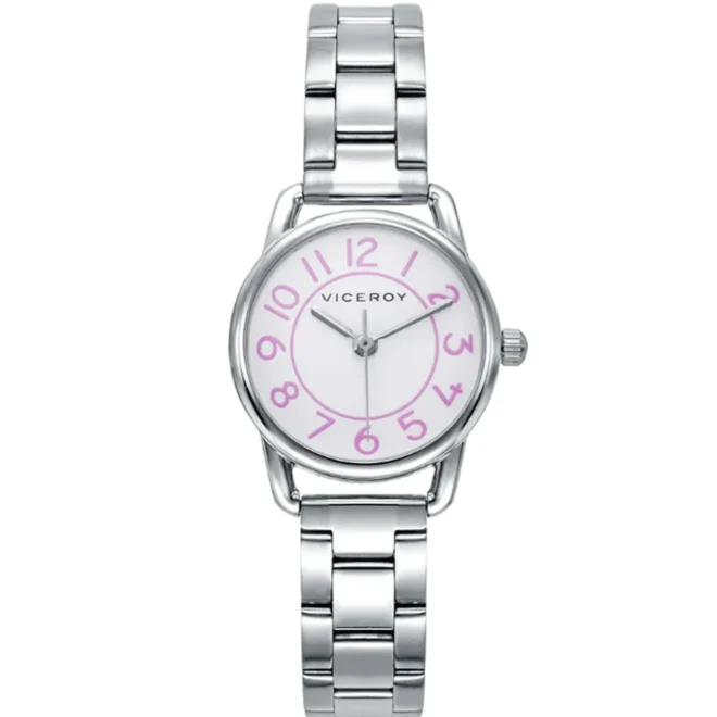 Set de niña Viceroy Sweet reloj tres agujas con brazalete de acero y pendientes de plata de ley 41106-04