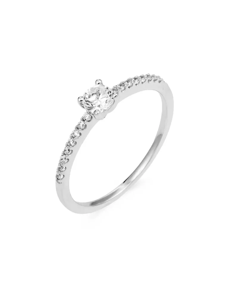 Anillo solitario Jaibor Classic de oro blanco de 18K con diamantes GH SI 0.36 ct R4706MW001