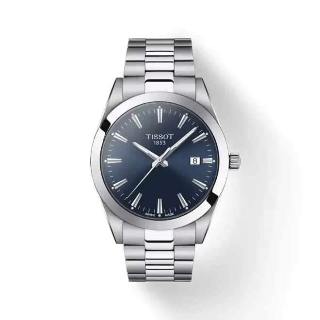 Reloj Tissot Gentleman de 40 mm en acero con esfera azul y movimiento de cuarzo T1274101104100