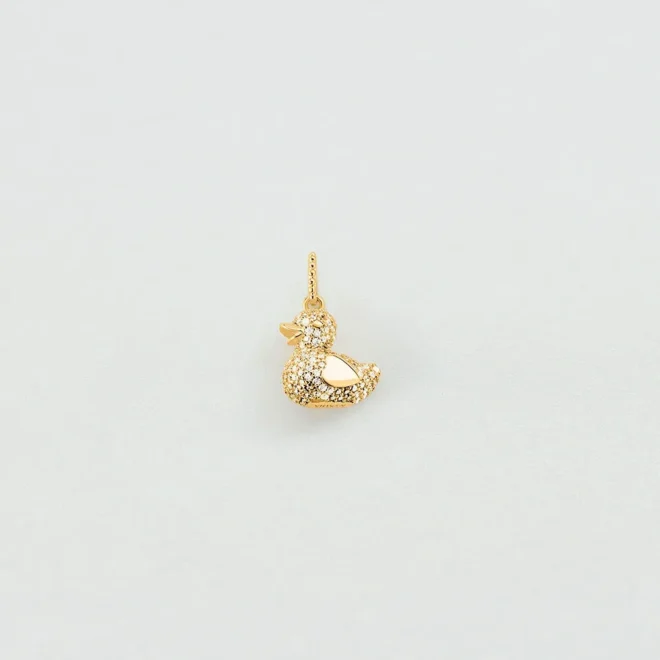 Colgante Agatha Paris Mamá Pata pavé dorado con cristales, 13 mm, acabado oro 02880338-137-TU