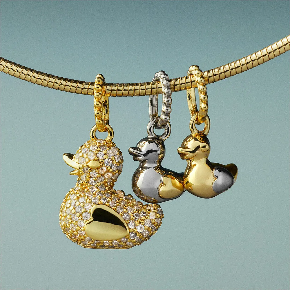 Colgante Agatha Paris Mamá Pata pavé dorado con cristales, 13 mm, acabado oro 02880338-137-TU - Imagen 2