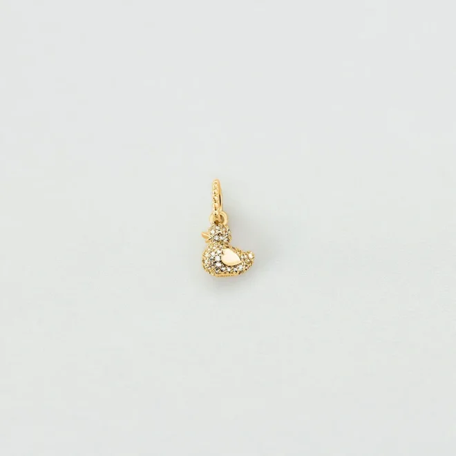 Colgante Agatha Paris Patito pavé dorado con cristales, 13 mm, acabado oro 02880339-137-TU