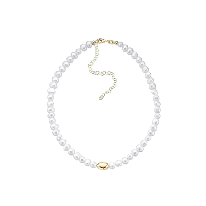 Collar de plata dorada Durán Exquse con perlas barrocas – Colección Coco – 00513446