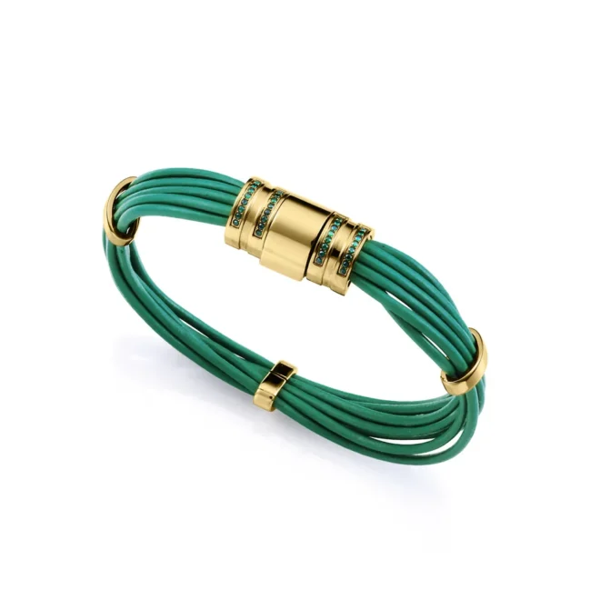 Pulsera Viceroy Acero Cuero Dorado 15192P01012