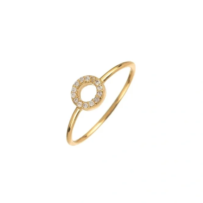 Anillo fino Disco cristal oro de Agatha Paris