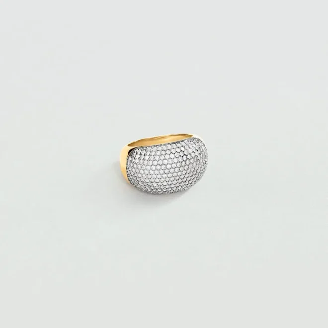 Anillo ancho Agatha Danae circonitas