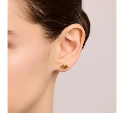 Pendientes Le Carré Golden Hour oro diamantes - Imagen 2