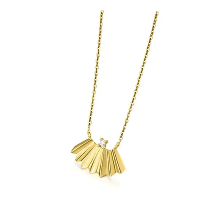 Cadena Le Carré Golden Hour oro diamantes abanico