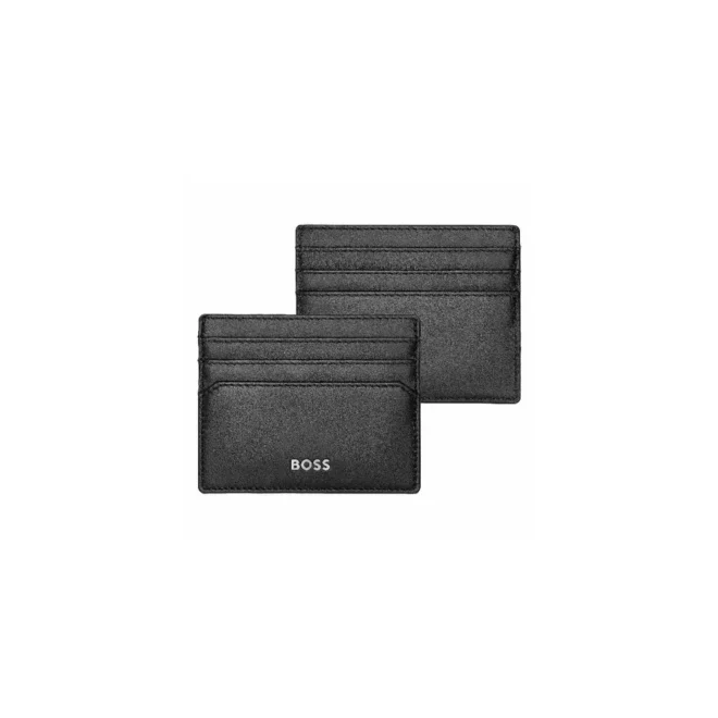 Tarjetero Hugo Boss Smooth piel negra