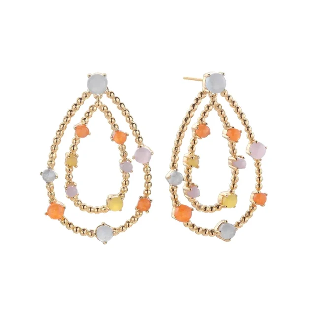 Pendientes Macedonia cuarzos multicolor - 514041