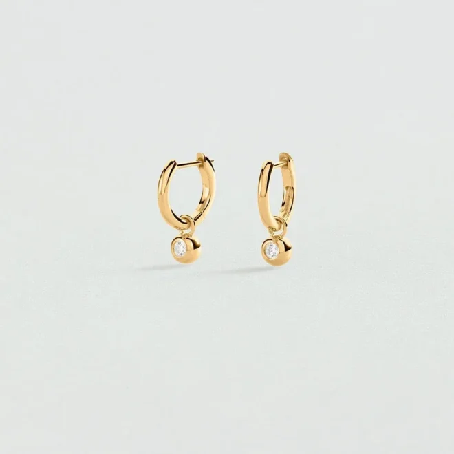 Criollas Agatha ODÉON dorado circonita cristal pendientes - 02391227-137-TU