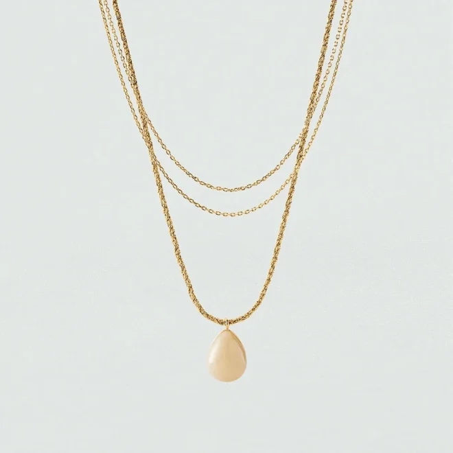 Collar Agatha Madeleine triple marfil - 02681184-730-TU