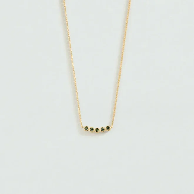 Collar midi Agatha ODÉON circonita verde dorado - 02690234-658-TU