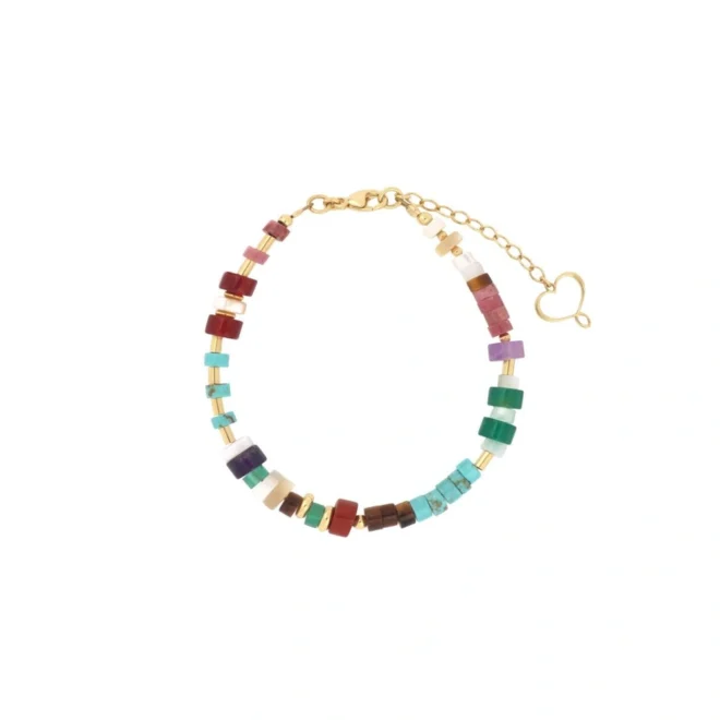 Pulsera Maman et Sophie Madreterra Multicolor de plata con piedras naturales - brusa6romx