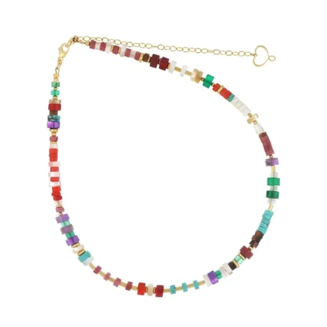 Gargantilla Maman et Sophie Madreterra Multicolor de plata con piedras naturales - gcusa6romx