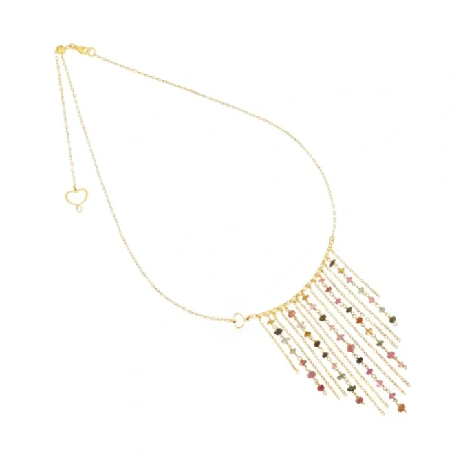 Gargantilla Maman et Sophie Woman in Chains con Turmalinas multicolor en plata - ghfra9ct5rt