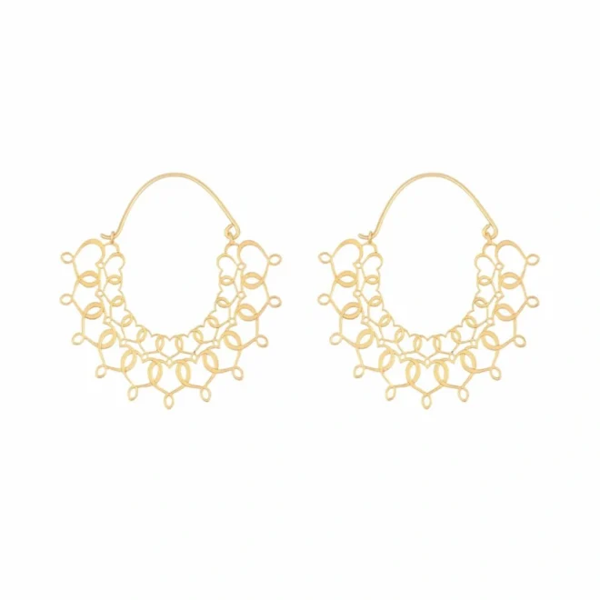 Pendientes Maman et Sophie con corazones entrelazados en plata dorada - ormam7grgi