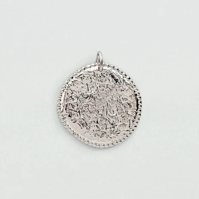 Colgante Agatha medalla martillada plateado - 02850061-064-TU