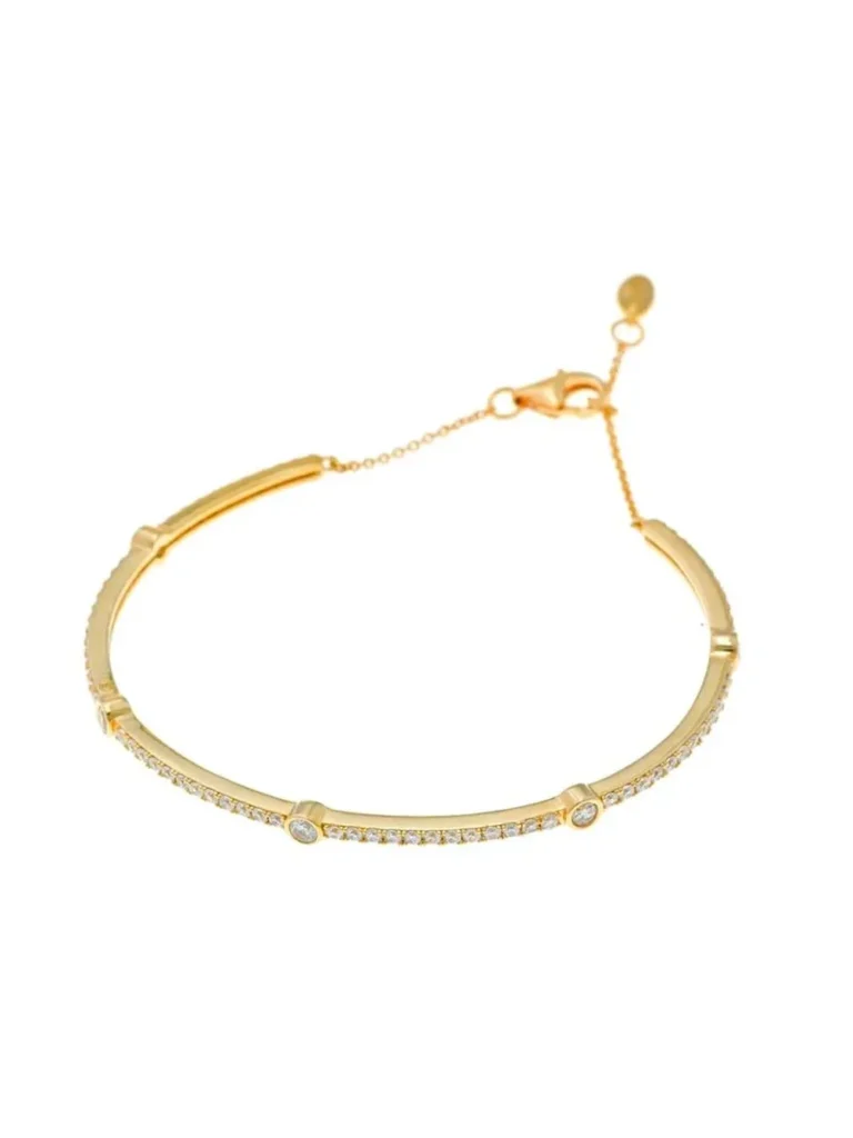 Pulsera caña Salvatore dorada con circonitas - 136P0096