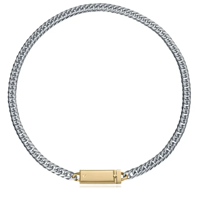 Collar Viceroy acero placa dorado 50 cm hombre - 15213C01000
